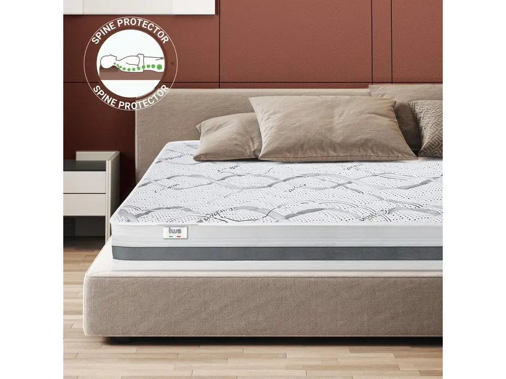 Matelas Simple 130 x 220 à mémoire de forme| Supérieur Quality | Hauteur 27 cm | Made Italy