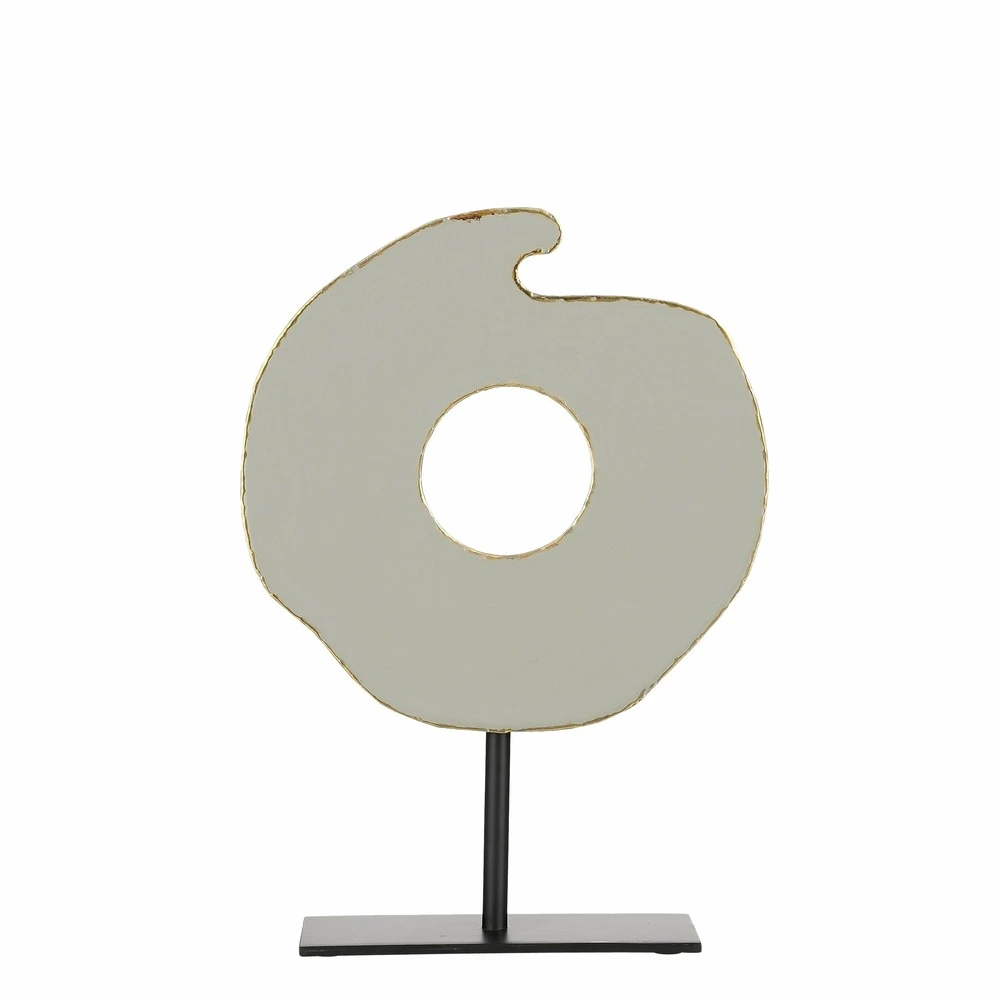 Mica decorations - ornement sur pied en métal gris évident h37