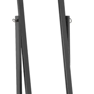 Miroir sur pied avec roulettes cadre en bois noir miroir est inclinable 10_0003728