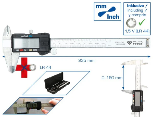 Pied à coulisse numérique Brilliant Tools BT114900 commander à bas prix