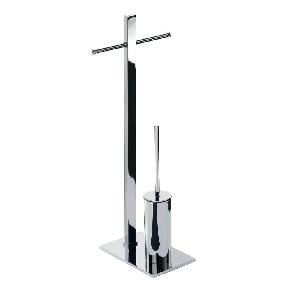 Pied de support pour rouleau de Gedy modèle Tobia en acier inoxydable - chromé