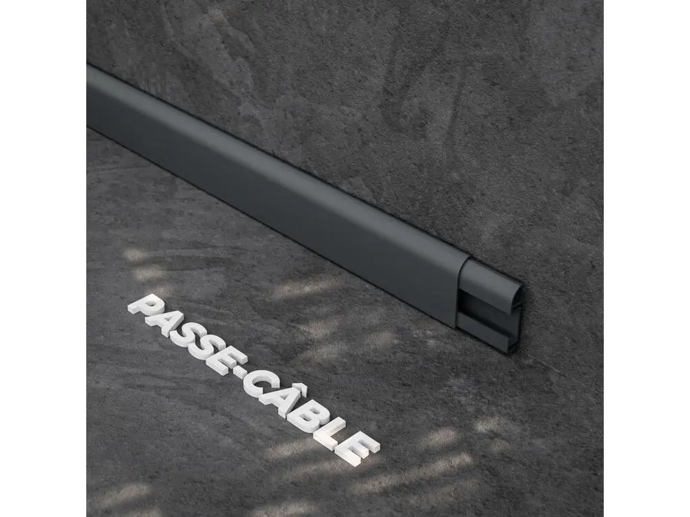 Plinthe Passe-Câble VINYLE 50 mm - Anthracite - À l’unité - 2.60 m