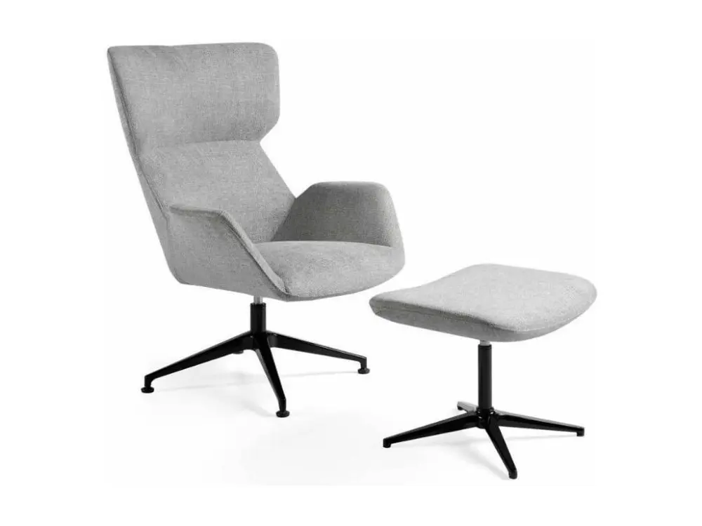 Repose-pieds pivotant tissu et pieds acier Nolany-Couleur DUO 54
