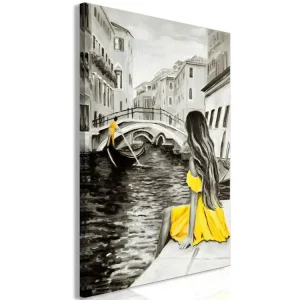 Tableau Villes Far Dreams (1 Part) Vertical Jaune vif : Taille - 60 x 90 cm