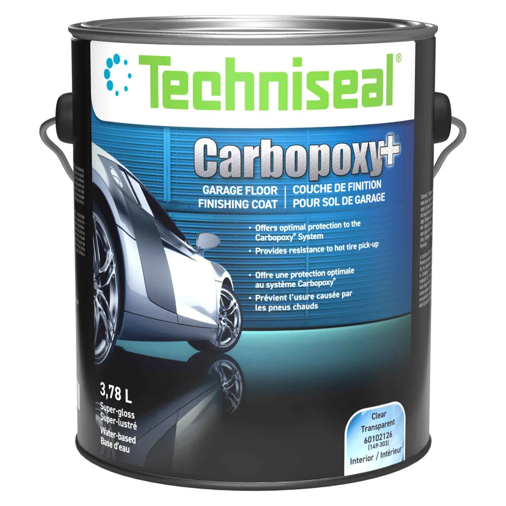 Couche de finition pour sol de garage transparente Carbopoxy +, 3,78 L pour réparations