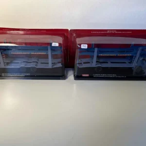 Camion porte-voitures et sa remorque SAVIEM SM 10 bleu (Transports Dagobert)