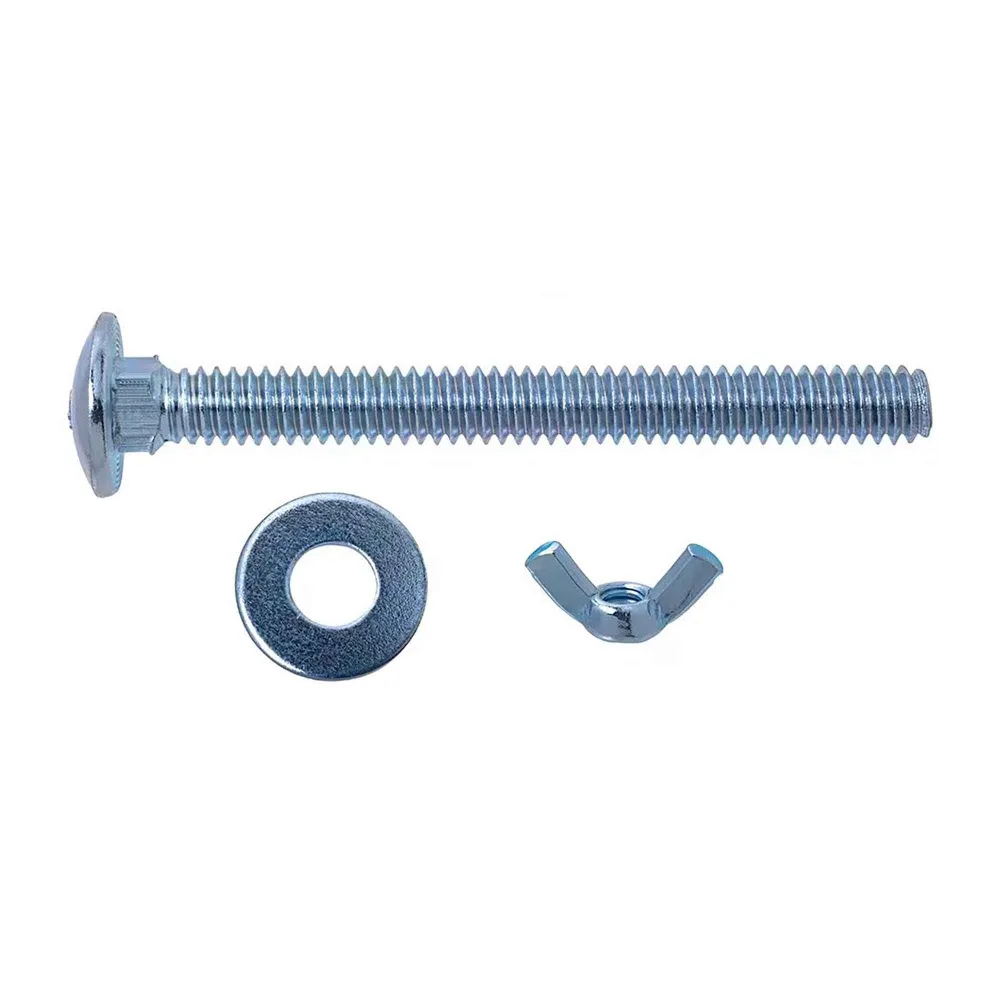 Boulons avec écrous et rondelles pour abri d’auto, 1/4" x 2" (50 unités)