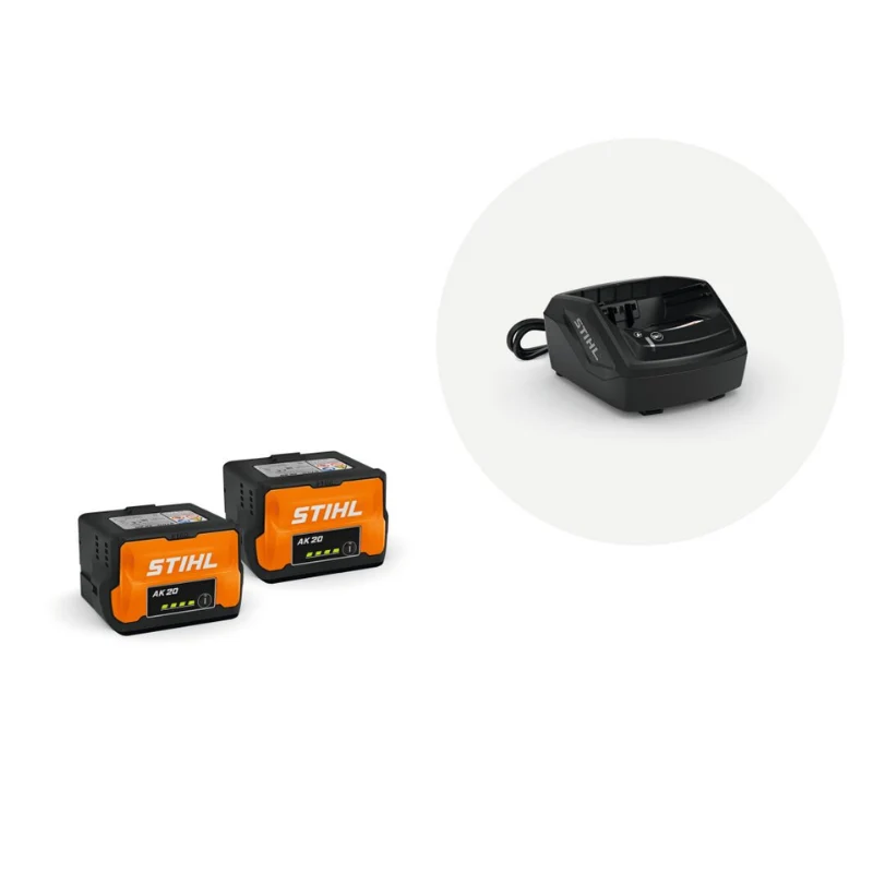 STIHL Kit de démarrage Plus - 2x Batterie AK 20 et 1x Chargeur classique AL 101 pour batteries 12V