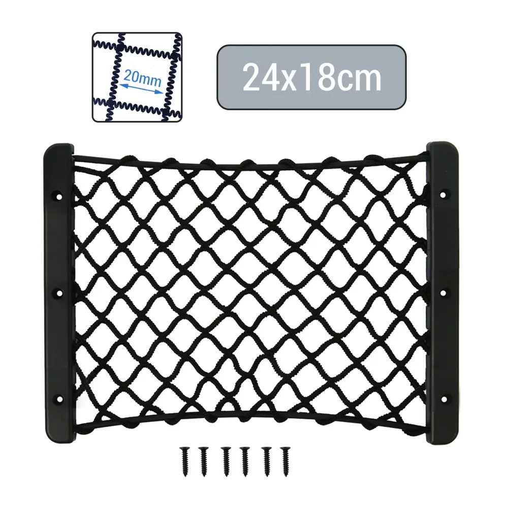 Kofferraumnetz Ablagenetz elastisch 24 x 18 cm mit Rahmen inkl Schrauben