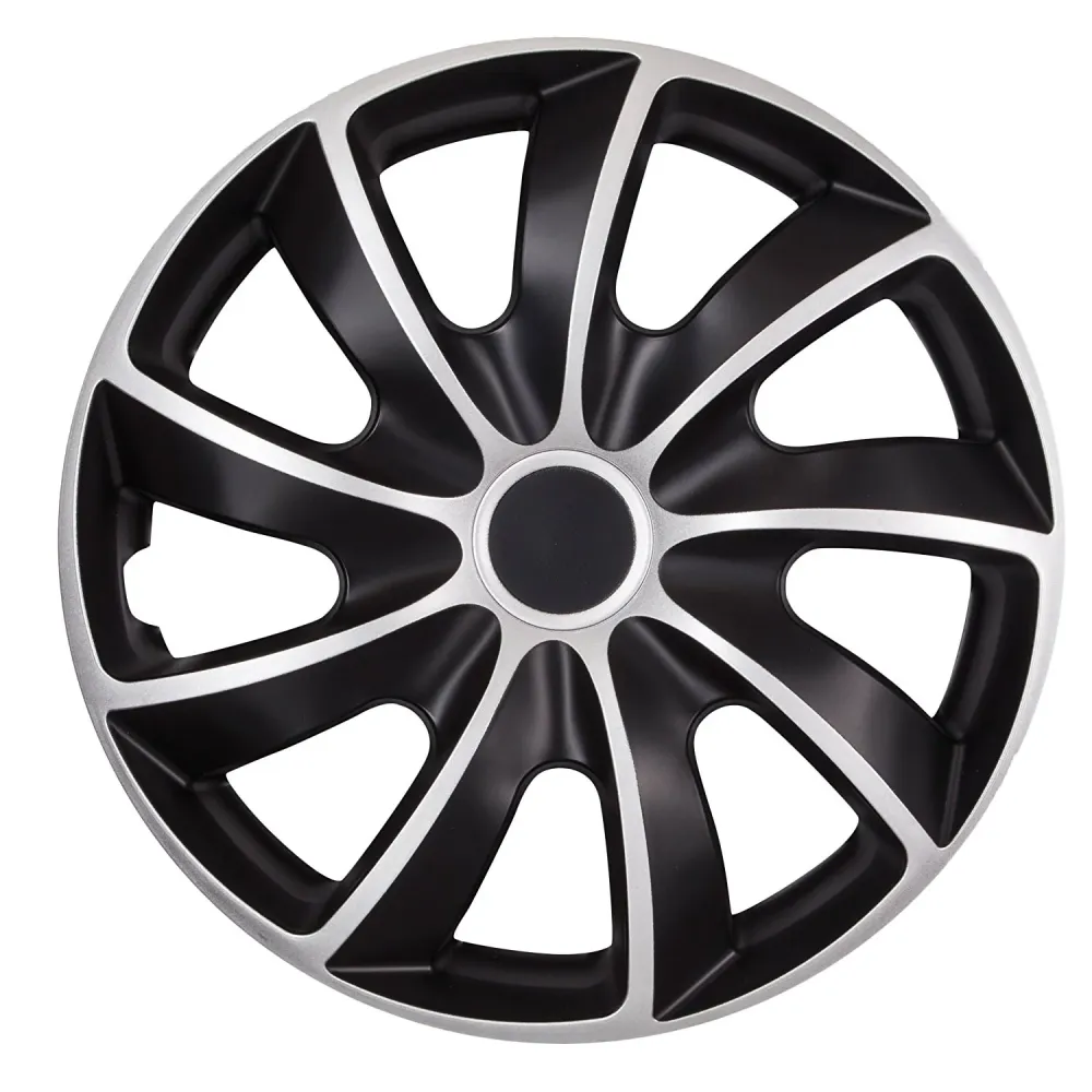 NRM Quad Bicolor SILVER&BLACK Enjoliveurs 17" Plastique ABS de haute qualité avec clips de fixation
