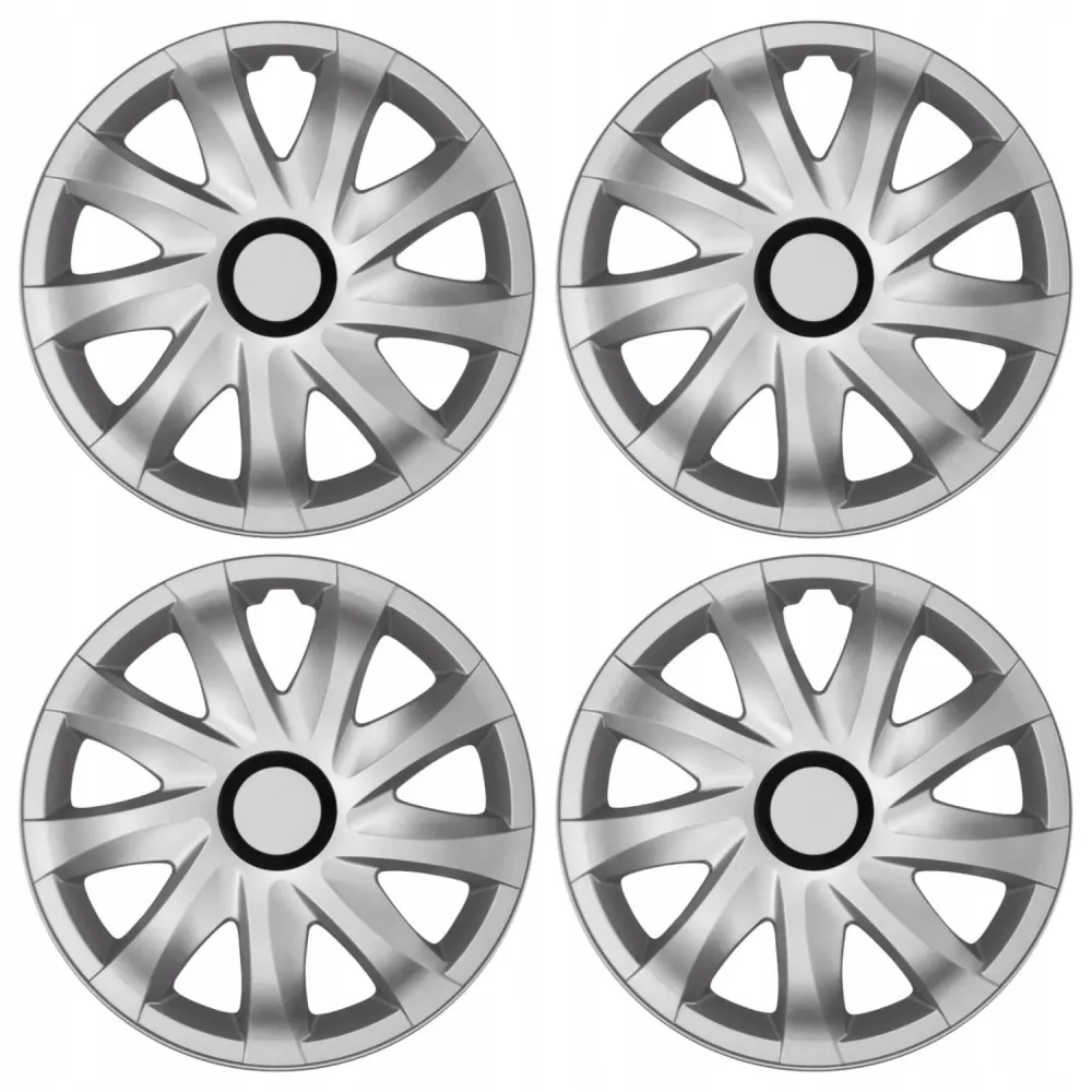 Protection Intégrale NRM 14" Enjoliveurs de roues Argent 4 PCS Set ABS Endurant Résistant