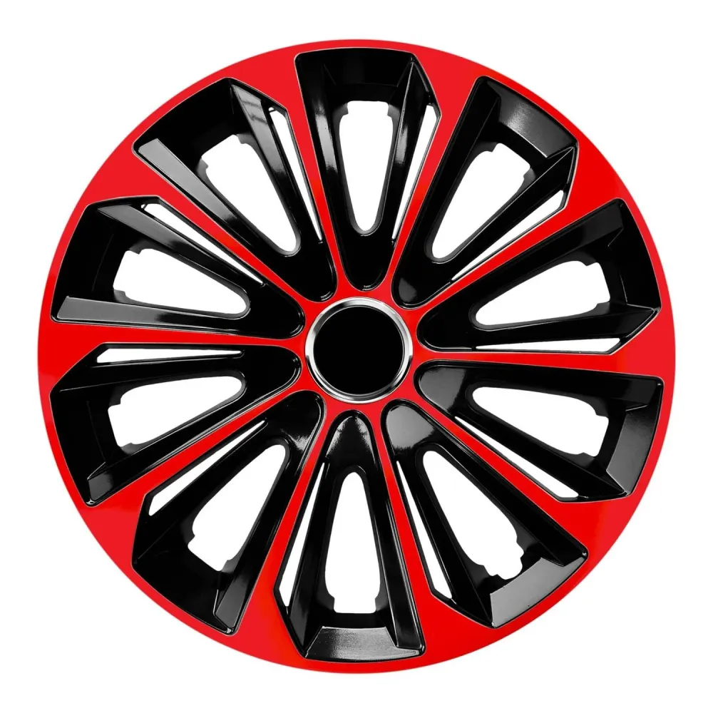 Protège-jante NRM 14" Enjoliveurs de roues 4 PCS Set Noir & Rouge Résistant aux intempéries Universel