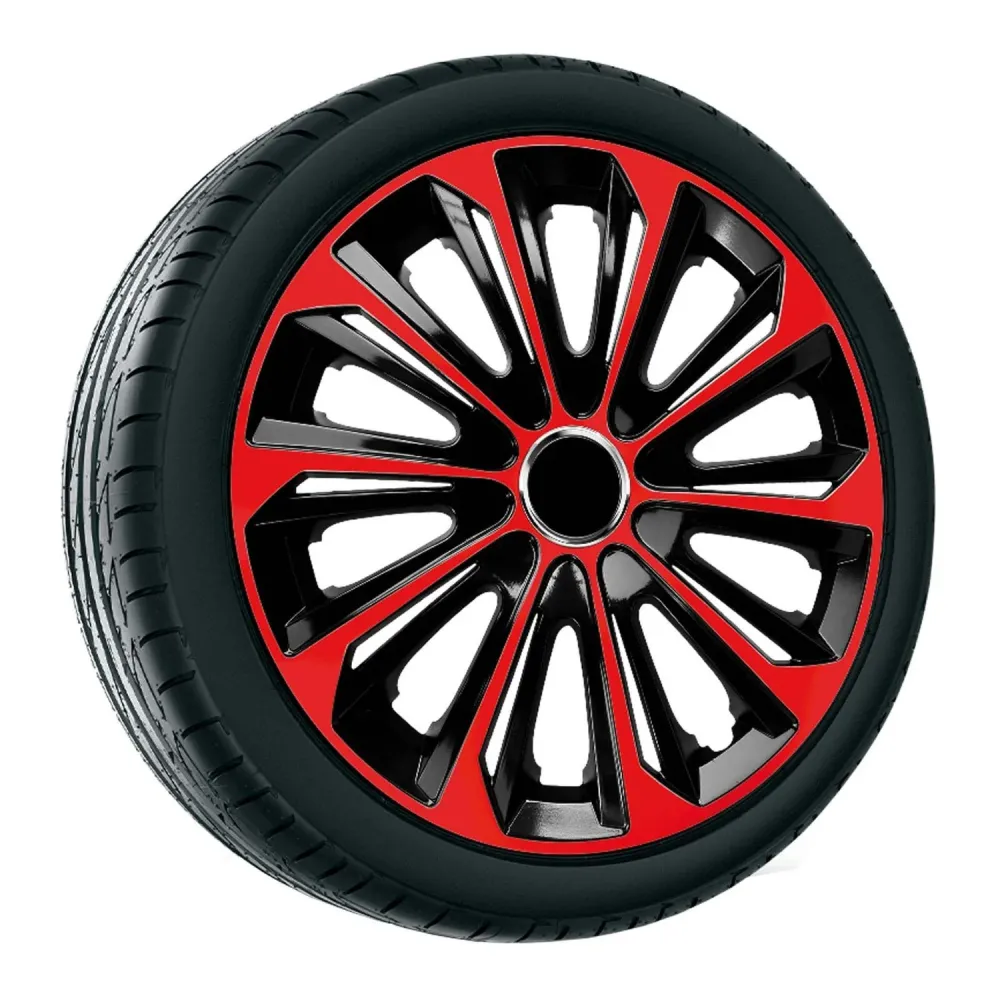 Protège-jante NRM 14" Enjoliveurs de roues 4 PCS Set Noir & Rouge Résistant aux intempéries Universel
