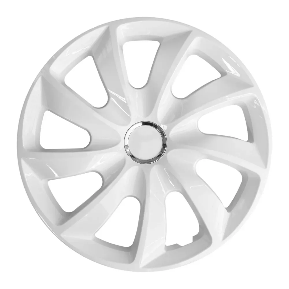 Protège-jante NRM 13" Kit d enjoliveurs de roues en ABS blanc résistant aux intempéries et antichocs 4 PCS Set