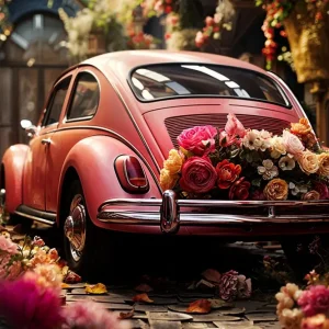 Certifié ECE/SAE Toile de fond Saint-Valentin Voiture Thème Amour Fleurs BRP11-412