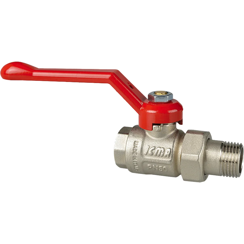 Valvola Sfera Passaggio Totale Con Bocchettone E Leva Alluminio Icma 1"1/2 Pn 30