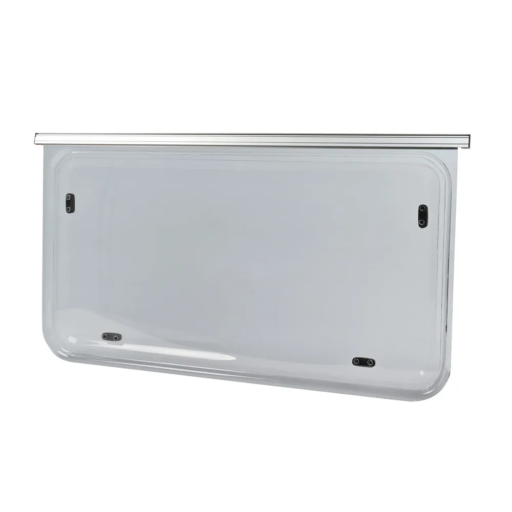 Wohnwagen Seitenfenster 145x65cm | Kederbefestigung | inkl Aussteller | Anthraz. avec fixation universelle