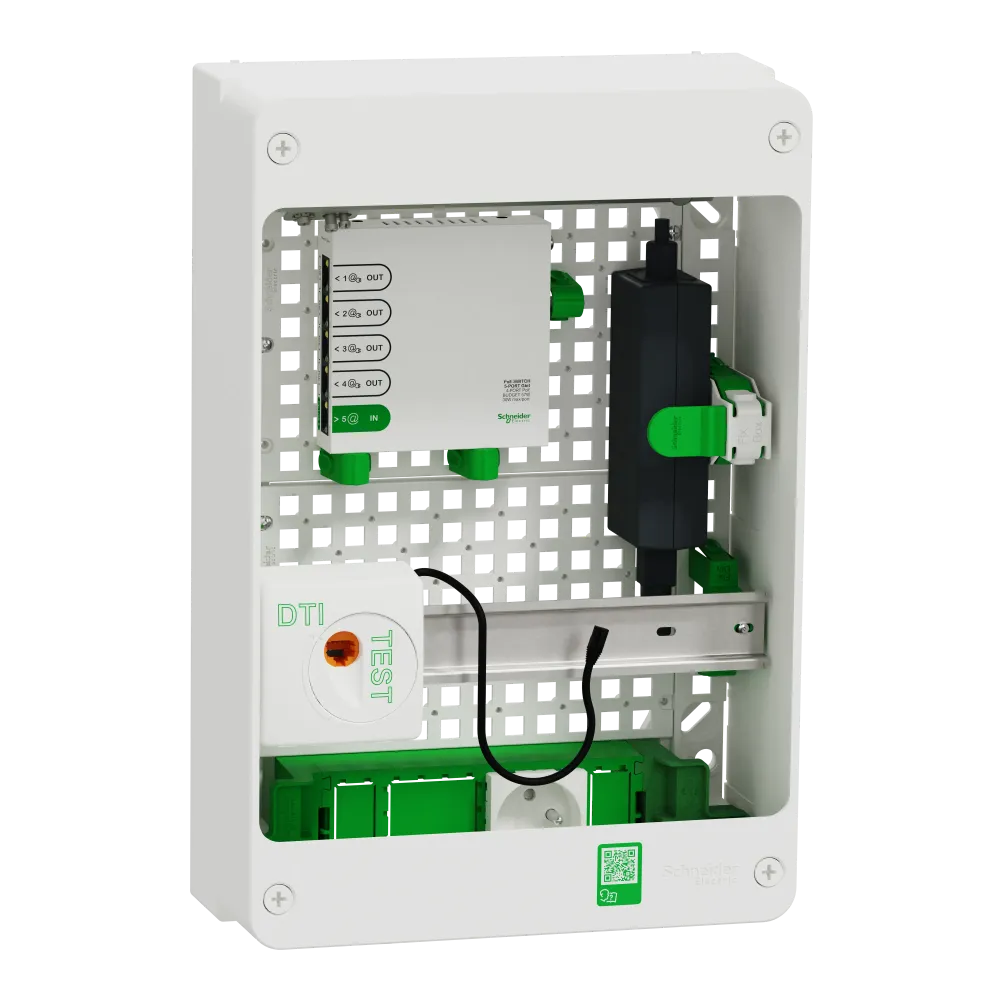 Émetteur-récepteur Coffret de communication SCHNEIDER R9H13402VDIXS Grade 3TV - 6RJ45 avec switch POE Resi9 Connect