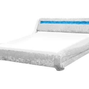 Velvet EU Super King Size Waterbed Led Ton argent AVIGNON