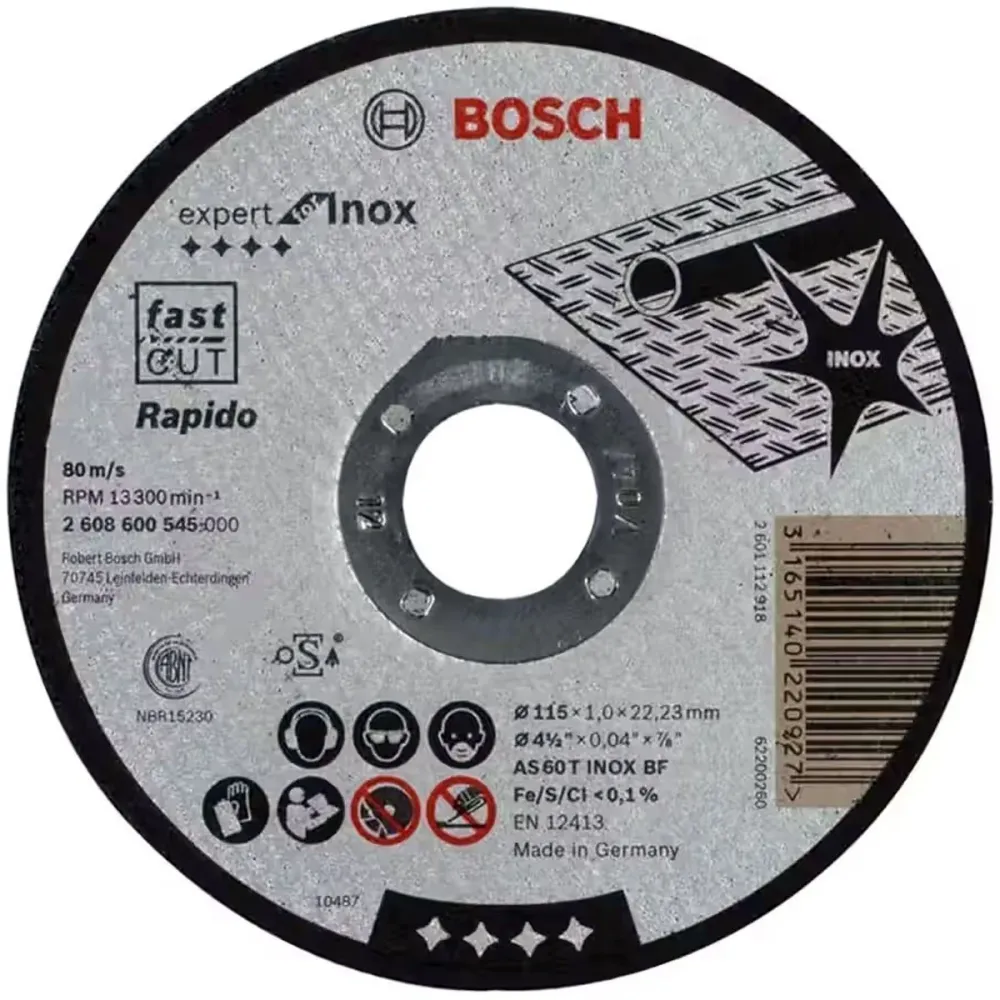 Bosch 115mm Rapido Straight Cutting Disc Expert Inox - 2608600545