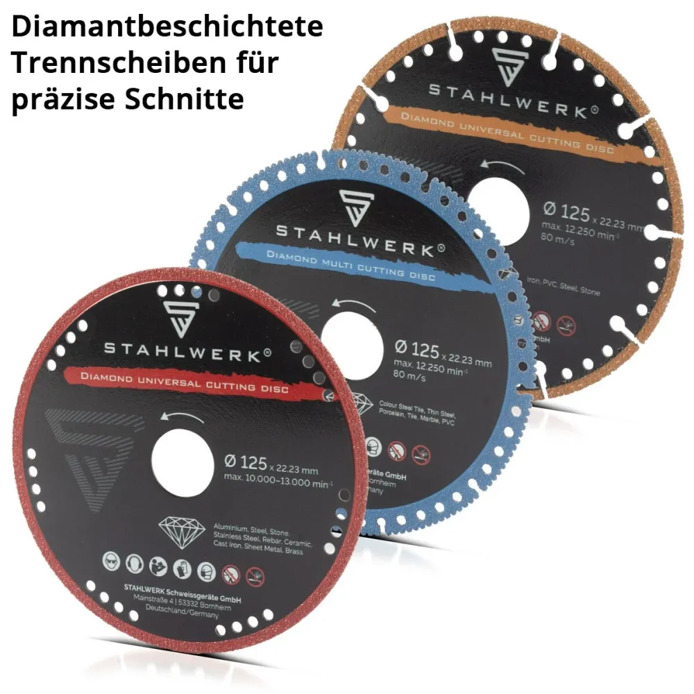 Disques de coupe en diamant en acier 3s à la lame de scie à la fois pour différents matériaux | 125 x 22,23 mm