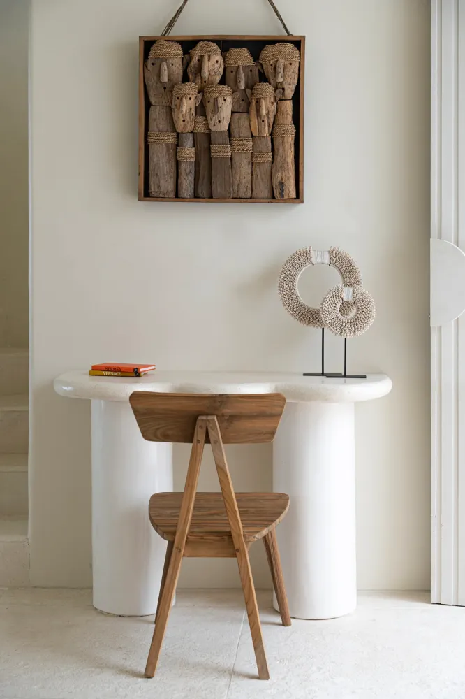 Papua Shell Disc on Stand - Blanc pur - S