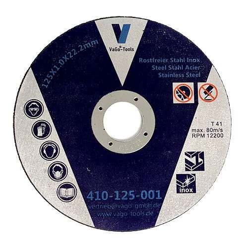 VaGo-Tools disques à tronçonner disques flexibles 125x1mm acier inoxydable métal acier UE : 50 pièces 410-125-001x50_tv ch...