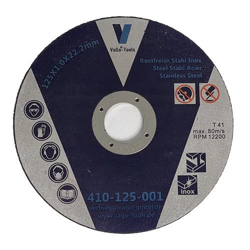 VaGo-Tools disques à tronçonner disques flexibles 125x1mm acier inoxydable métal acier UE : 50 pièces 410-125-001x50_tv ch...