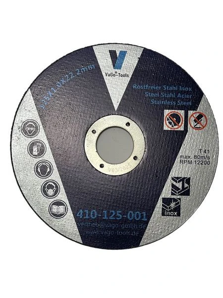 VaGo-Tools disques à tronçonner disques flexibles 125x1mm acier inoxydable métal acier UE : 50 pièces 410-125-001x50_tv ch...