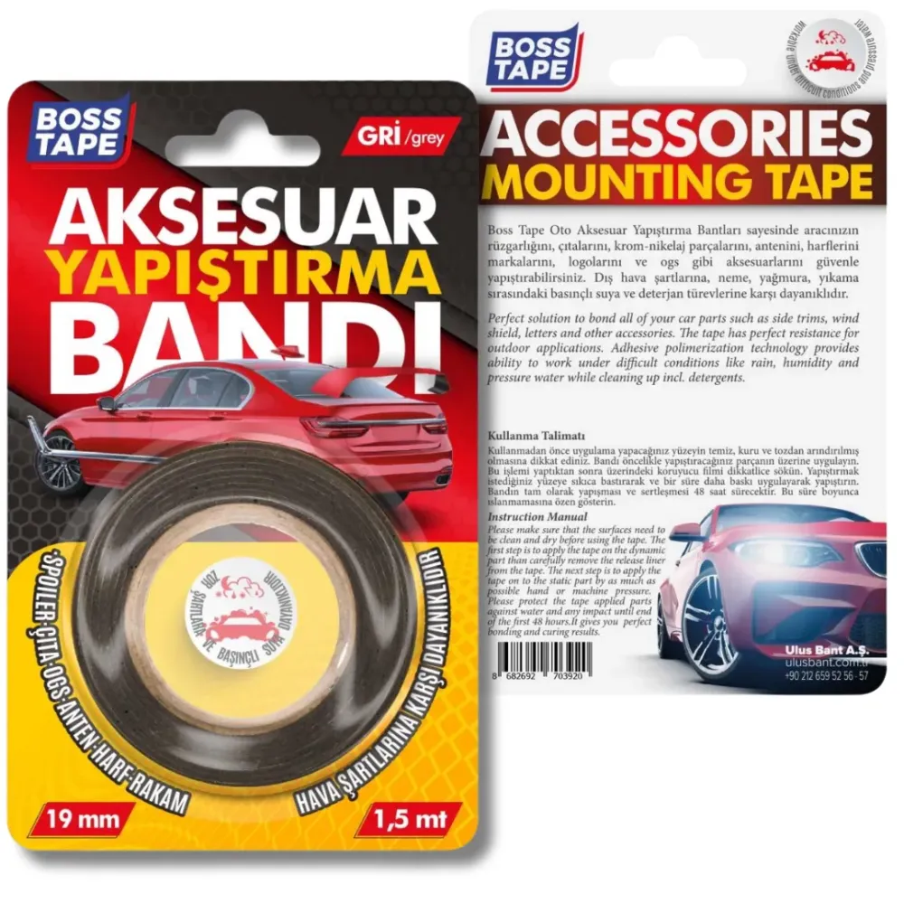 Ruban Double Face BOSS TAPE Accessoires Voiture 19mmx1,5m – Fixation