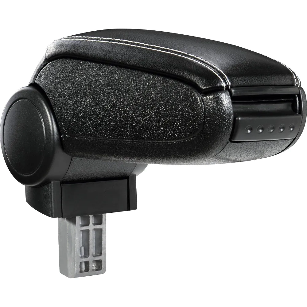 Accoudoir central pour AUDI A3 8L avec compartiment rembourré cuir-synthétique noir avec des coutures blancs 03_0000362