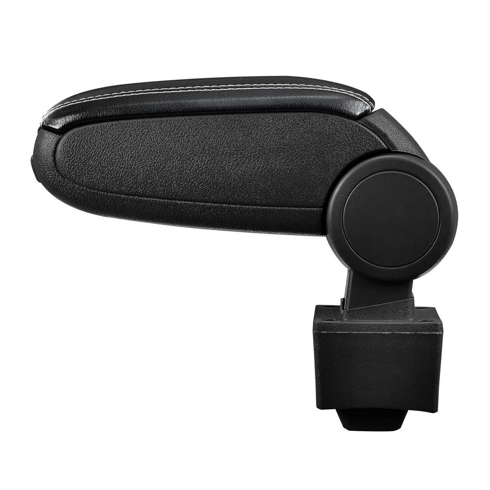 Accoudoir central pour AUDI A3 8L avec compartiment rembourré cuir-synthétique noir avec des coutures blancs 03_0000362