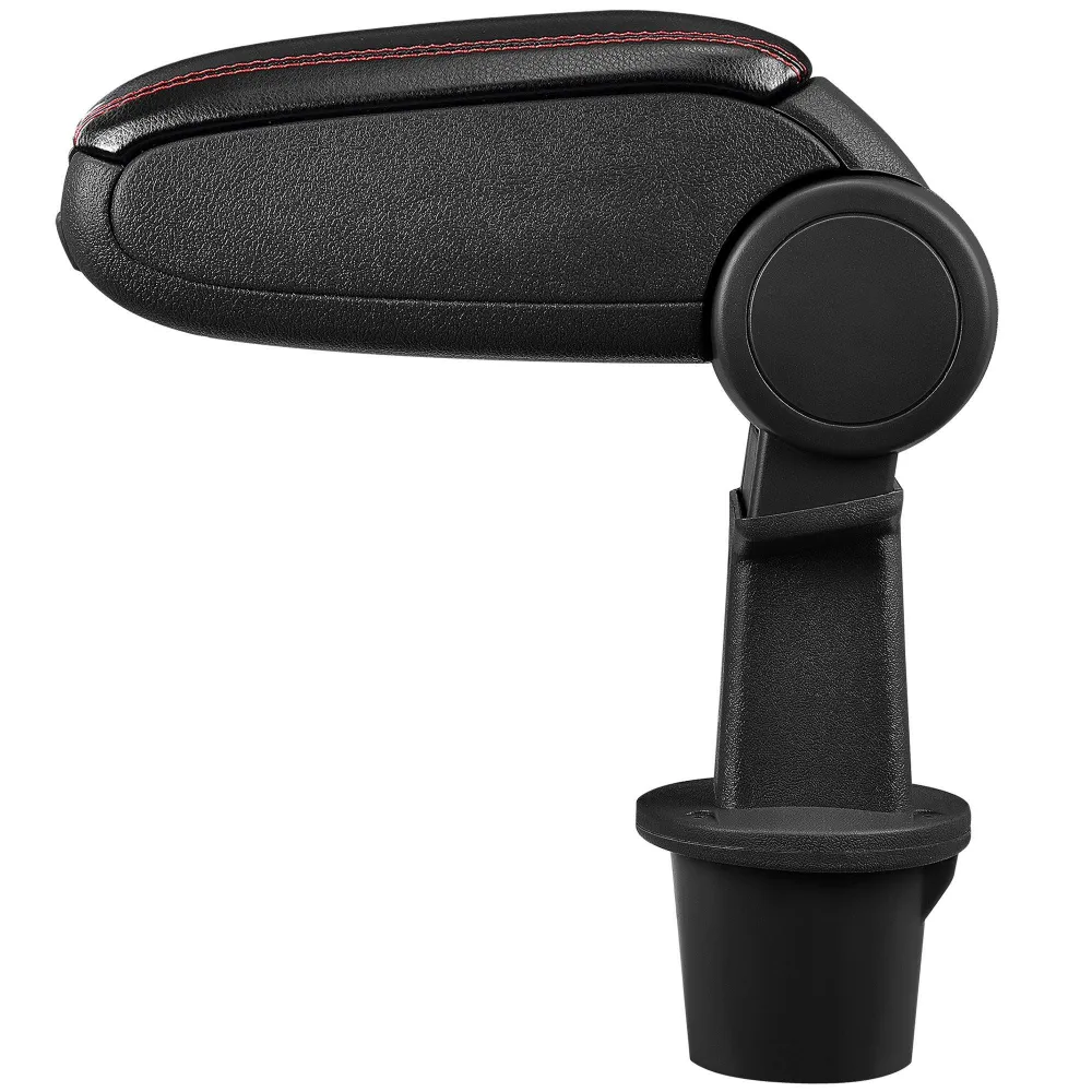 Accoudoir central pour Dacia Duster avec compartiment rembourré cuir-synthétique noir avec des coutures rouges 03_0000420