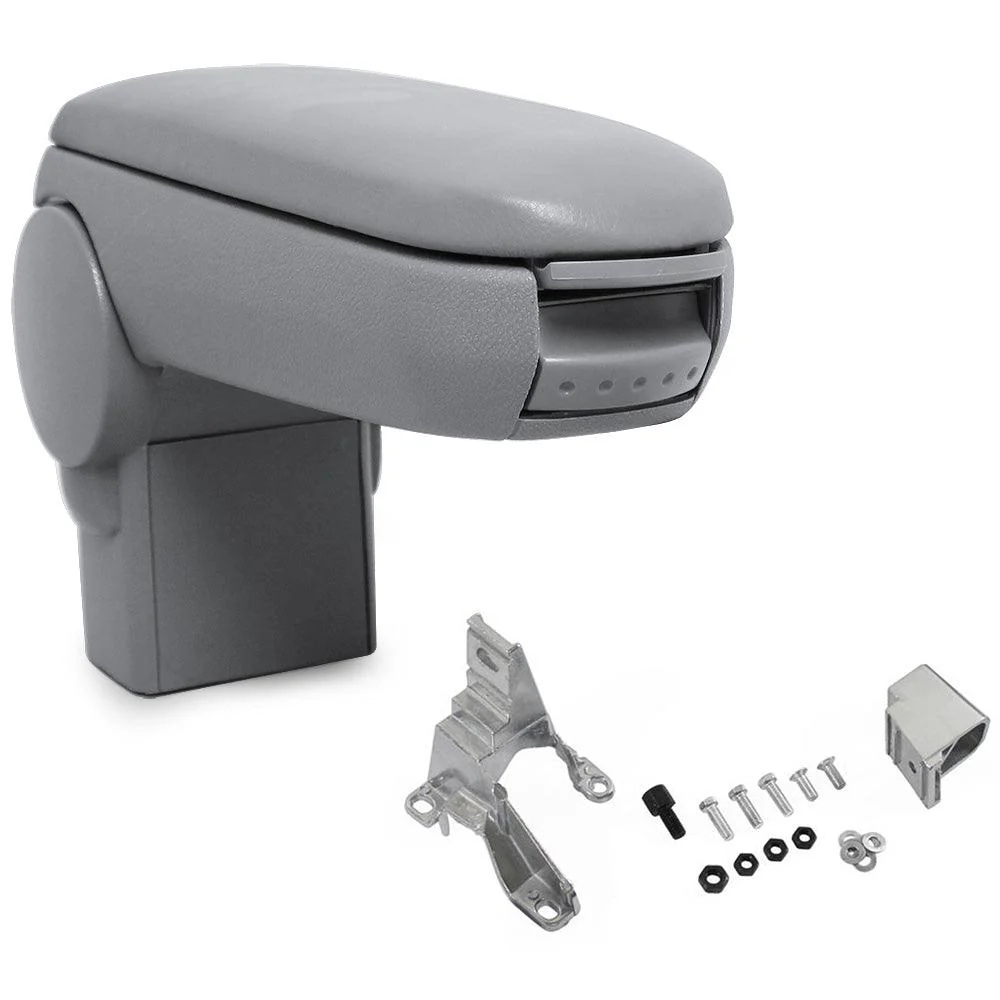 Accoudoir central pour Golf IV / Bora / Inedit Beetle avec compartiment rembourré cuir-synthétique gris 03_0000478