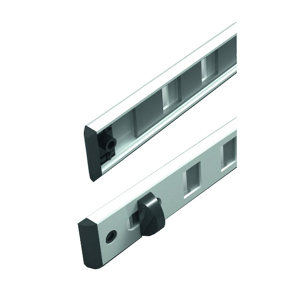 Grille à glissière simple en applique d'ération intérieure 485/1 - Largeur : 375 mm - Hauteur : 22 mm - Coloris : arg...