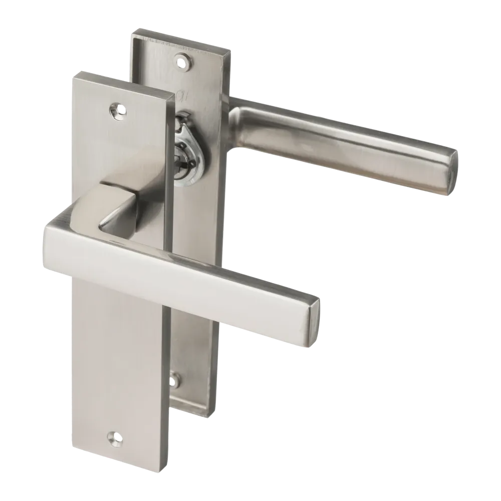 Merano - Garniture de porte en acier inoxydable Plaque droite courte - 180 mm