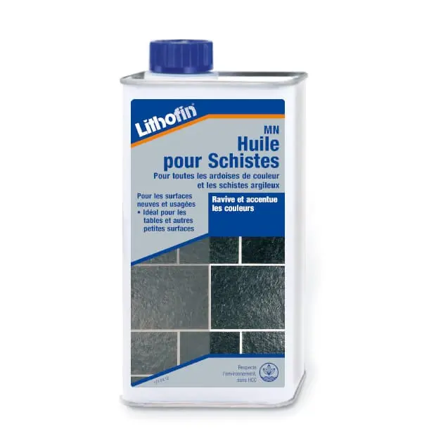 Intensificateur de couleur pour ardoise et schiste - LITHOFIN MN Huile pour schistes 1 L | Conforme aux Normes ACEA/E7