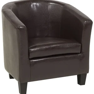 Armchair BORWICK Faux Leather Dark Marron