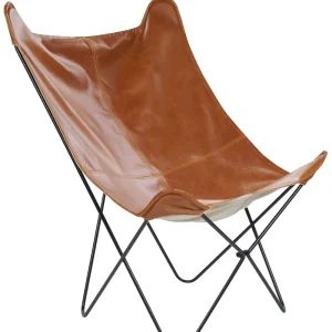 Armchair NYBRO Faux Cuir grainé Golden Brown