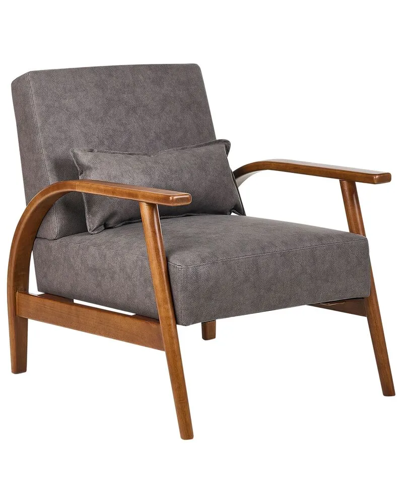 Armchair SKARA Faux Cuir véritable Dark Brown