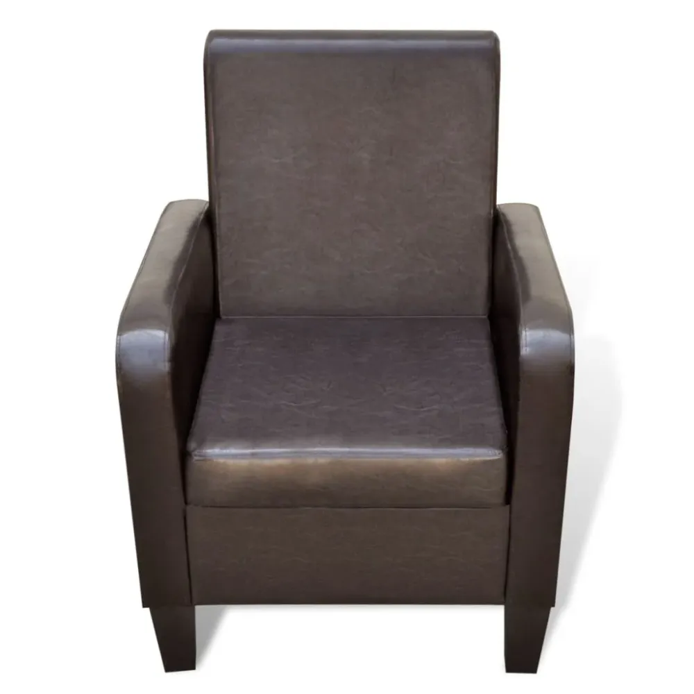 Certifié CE Fauteuil chaise siège lounge design club sofa salon cuir artificiel marron 1102056/3