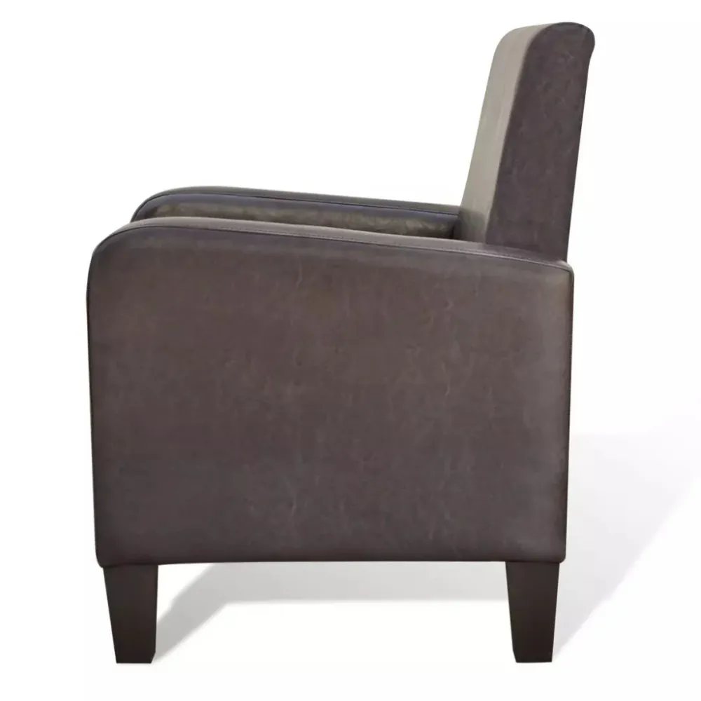 Certifié CE Fauteuil chaise siège lounge design club sofa salon cuir artificiel marron 1102056/3
