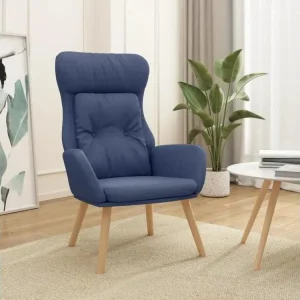 Chaise de relaxation Bleu Tissu avec Garantie