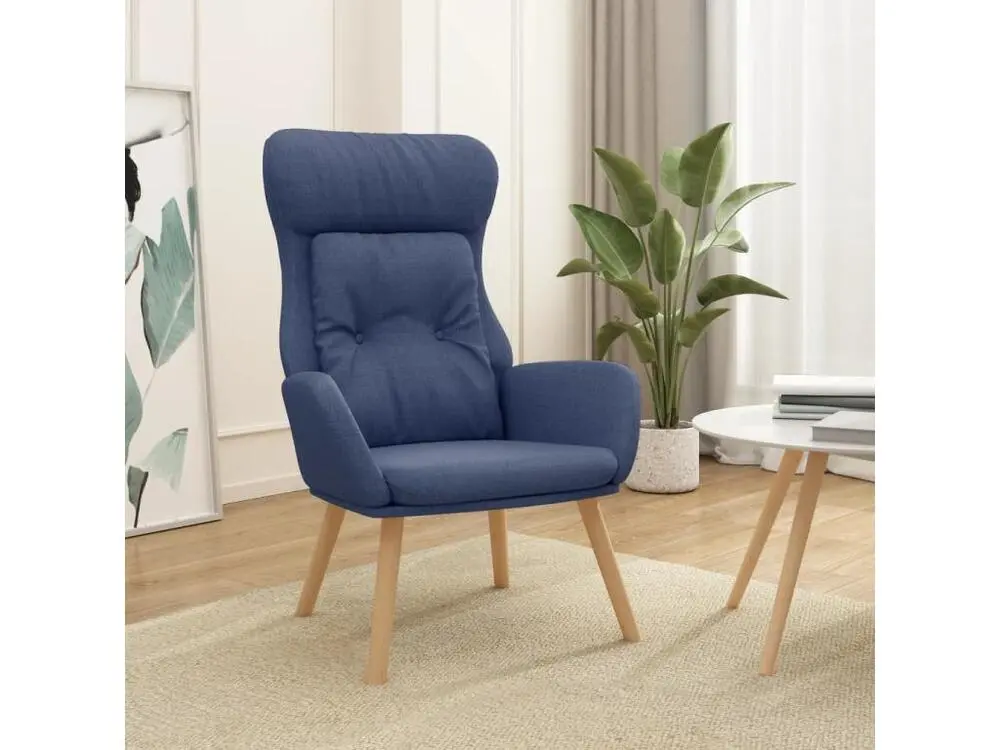 Chaise de relaxation Bleu Tissu avec Garantie