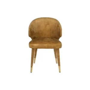 Chaise en velours ocre Lunar DutchBone - Un confort d'assise idéal