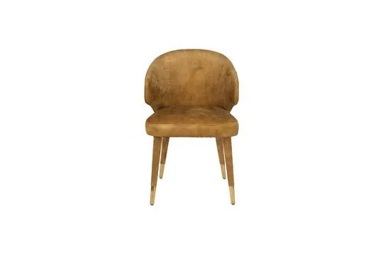 Chaise en velours ocre Lunar DutchBone - Un confort d'assise idéal
