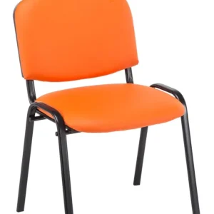 Chaise visiteur assise rembourrée en synthétique orange BUR10074
