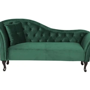 Couvre-selle imperméable Left Hand Chaise Lounge Velours Dark Green LATTES