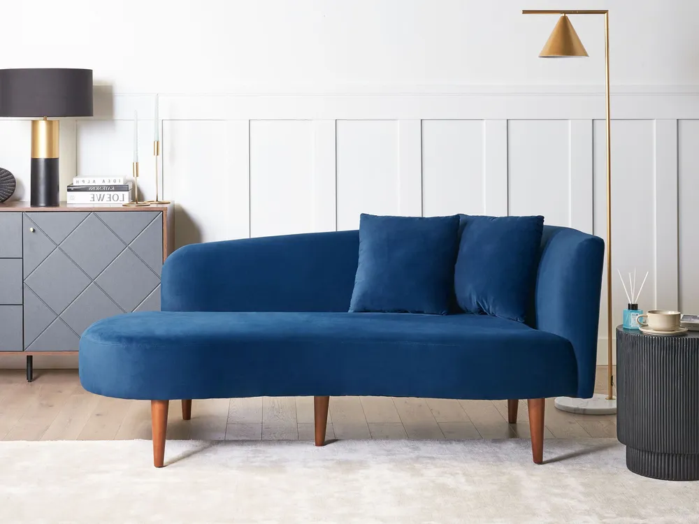 Couvre-selle imperméable Right Hand Velours Chaise Lounge Blue CHAUMONT