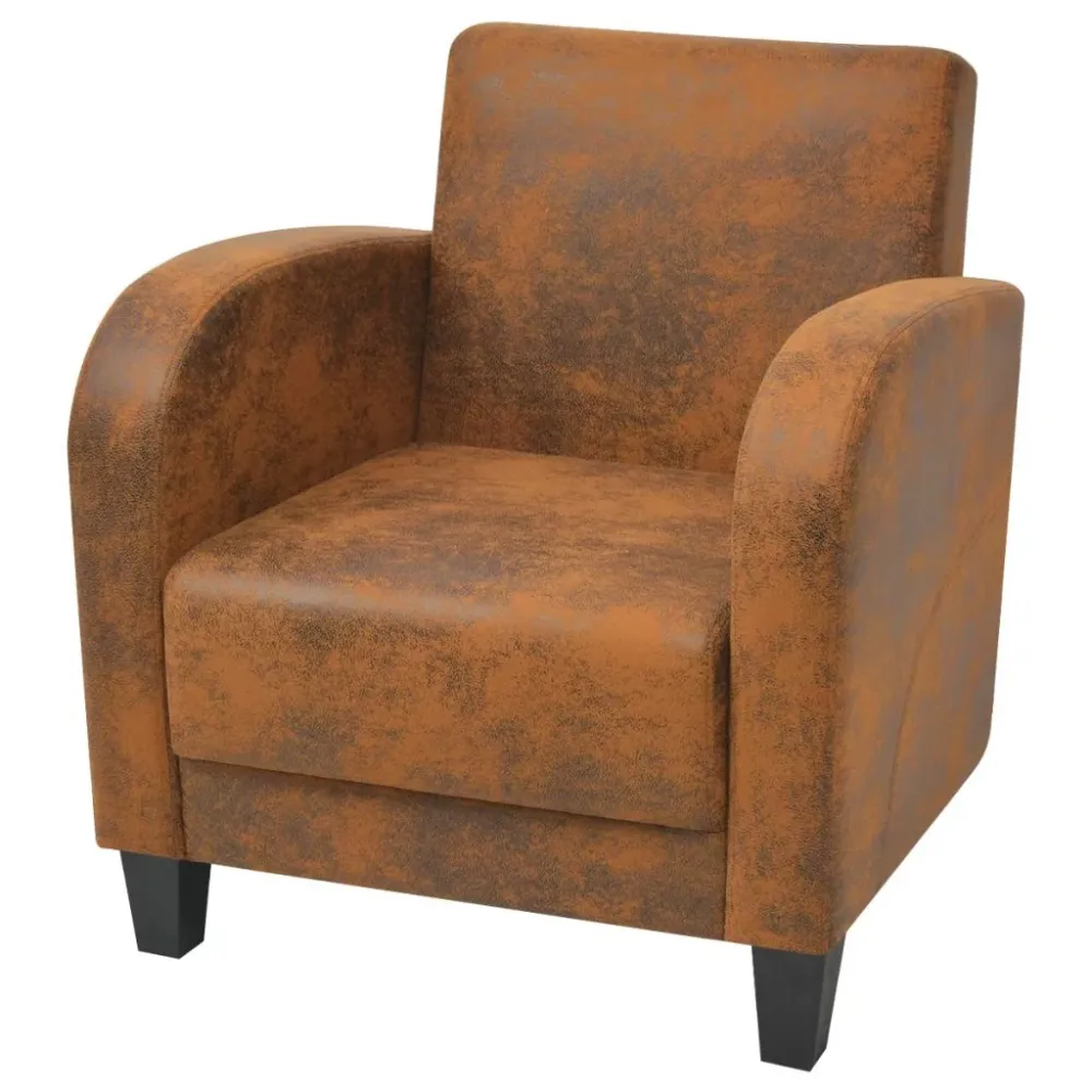 Fauteuil chaise siège lounge design club sofa salon marron 73 x 72 x 76 cm 1102086/3 avec système antivol